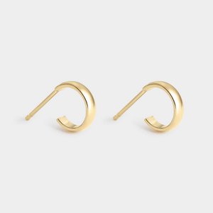 24kt gold plated hoop earring, 10mm or 15mm