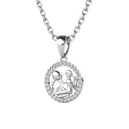 Pendentifs Zodiaque Verseau - Argenté et Cristal