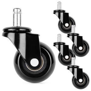 Stoelwielen rubber 5 cm / 11 mm 5 pc's