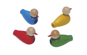 Wooden Birds Whistle (Set of 4) - Children's Musical Instrument - Wooden Toy