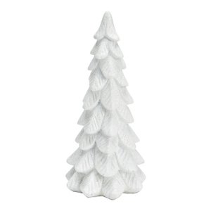 Kerstboom met glitters van wit poly (B/H/D) 6x15x6cm