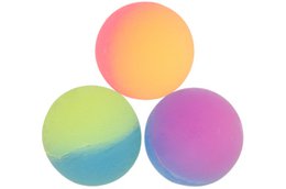 Frosted bouncy ball 32mm, round sphere toy in gradient colors pink yellow blue purple.