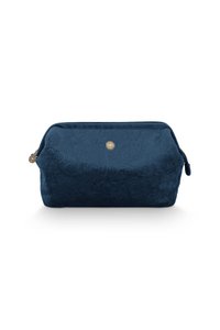 Cosmetic Purse Extra Large Velvet Quiltey Days Blue 30x20.7x13.8cm