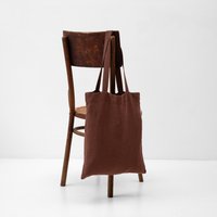 Chocolate Linen Tote Bag