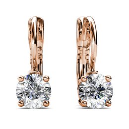 Round Earrings - Rose Gold and Crystal