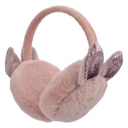 Soft, adjustable pink earmuffs with plush bunny ears for kids. Designed to keep ears warm and cozy during cold weather.