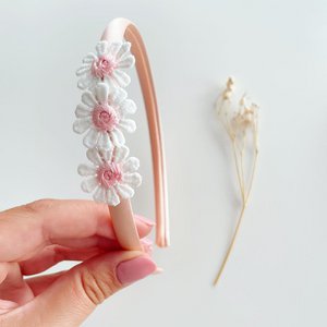 Gänseblümchen-Stirnband (rosa Gänseblümchen)