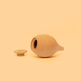  Terracotta self-watering pot, round bulbous shape, large planter, orange clay, plant watering vessel