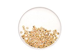 Metallic pearl gold colored beads, 3mm in size, 125 pieces. Art supplies for crafting and jewelry making.