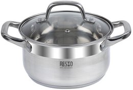 A round, black cast iron frying pan with a metal handle. The pan is suitable for all heat sources and is PFAS-free.