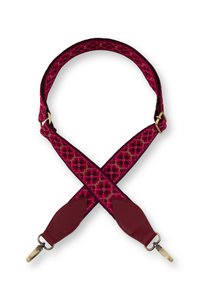 Embroidery Strap Flower Red 140x3.8cm