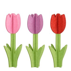 Decoratie tulp rood roze paars 3 assorti