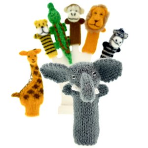 Fingerpuppen Safaritiere, sortiert