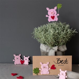 Drahtstecker "Glück" 8 x 1 pc