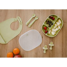 Siliconenlepel en vork van Olive Green
