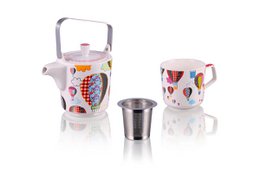 Up,up Away - Tetera y taza, infusor, Tea for One Jug, porcelana