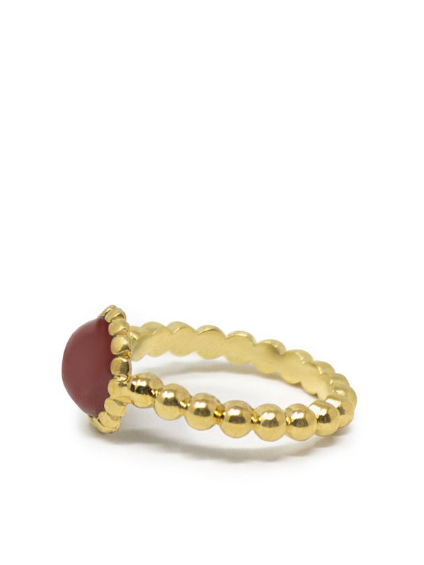 Anillo apilable de cornalina chapado en oro