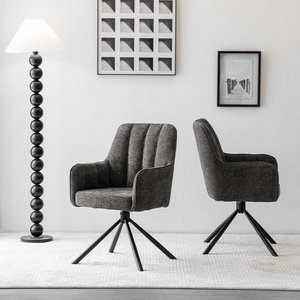 Ciara fauteuil [set van 2] [linnenstof] [360 graden draaibare voet]