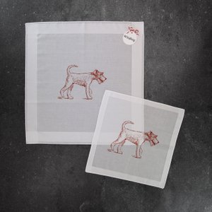White terrier cotton handkerchief