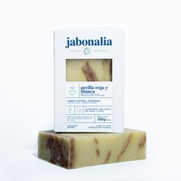 Red and white clay soap bar, 100g. Natural, handmade soap with red and white clay.