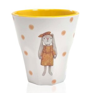 Melamin Becher gelb "Hase Hedda"