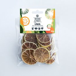 Dried orange slices, natural, round, orange in color, packaged in a glass jar with a black lid.