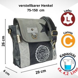Bolso bandolera Sunsa para mujer. Bolso bandolera pequeño. Bolso bandolera estilo vintage. Bolso de lona. Bolso bandolera grande para mujer.