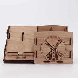 CoolCuts Mill Schreibtisch-Organizer inklusive Handy-/Tablet-Halter in Braun
