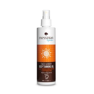 Walnut And Carrot Face And Body Tanning Oil 15 SPF Messinian Spa