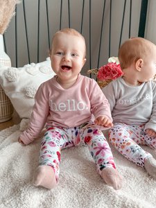 Jersey-Leggings mit Bio-Blumendruck