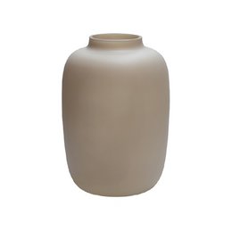  Matte ivory ceramic vase with a cylindrical shape and smooth surface.