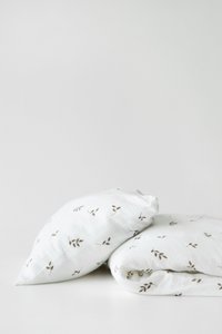 TISU baby duvet cover & pillowcase, Cream Leaves