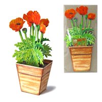 3D flower card poppy