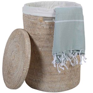 Rattan Wäschekorb Cleo Weiß