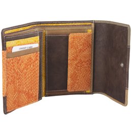 Sunsa damesportemonnee. Leren portemonnee. Portemonnee met RFID-bescherming. Portemonnee gemaakt van overgebleven leer. middelgrote portemonnee voor dames met veel creditcardvakjes - portemonnee voor dames, cadeau-idee