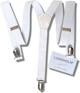 Lundholm Suspenders men adults white - high quality and sturdy clip - Scandinavian design - gift for man men's gifts father's day gift father's day gift | Lundholm Ystad series