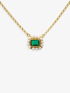 Luccichio Green Quarz und Perlenkette