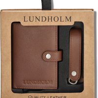 Lundholm pasjeshouder mannen met portemonnee en leren sleutelhouder key organizer bruin - leren pasjeshouder heren bruin pasjeshouders uitschuifbaar - cadeau voor man tip mannen cadeautjes vaderdag cadeau | Lundholm Örebro serie