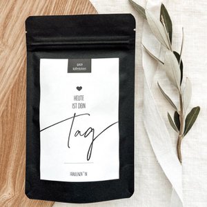 Kaffeebohnen Geschenk „Tag“ – 50g Midi Beutel schwarz – Geburtstag Mitbringsel Glückwunsch