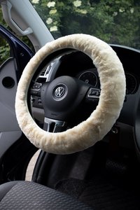 Lambskin car steering wheel cover - 5 colors
