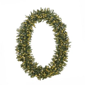 400 LED L.OVAL PINE WREATH GRN 183CM 1080tps