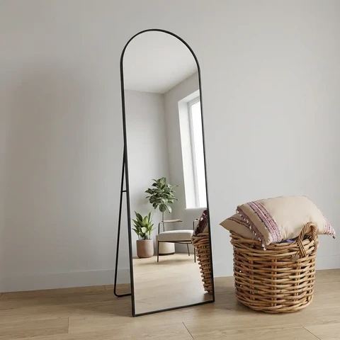 Bogenspiegel Kaja Schwarz mit Ständer 47x160 cm