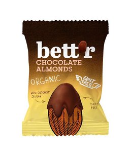 Chocolate Almonds, organic, Bett'r, 40g