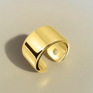 Minimalistische Ohrklemme aus 925 Sterling Silber – 18K Gold plattiert - OHR925-154