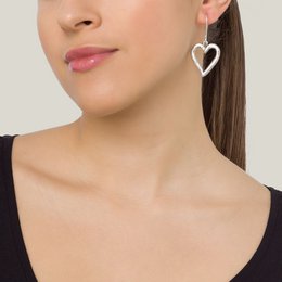 Boucle d'oreille crochet coeur argent Crochet coeur argent