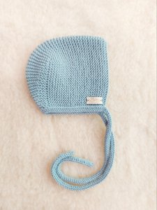 Merino bonnet hat sea green
