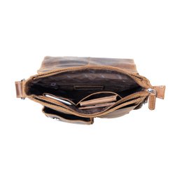 Umhängetasche in 3 Farben Buffalo -Leder mit einem Wickelventil und zwei Magnetverschlüssen - Crossbody -Tasche