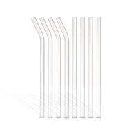 Glass straws, set of 8