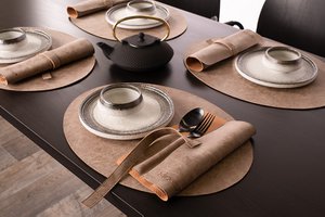 Tischset TRUMAN oval, 33x45 cm, doppellagig, Walnuss