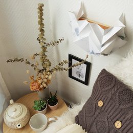 Papierowy kinkiet origami - wzór zimowy